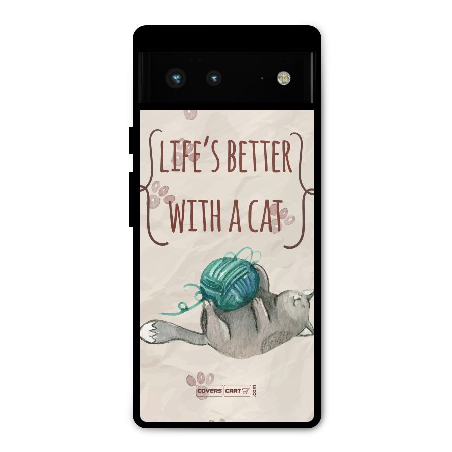 Cute Cat Metal Back Case for Google Pixel 6