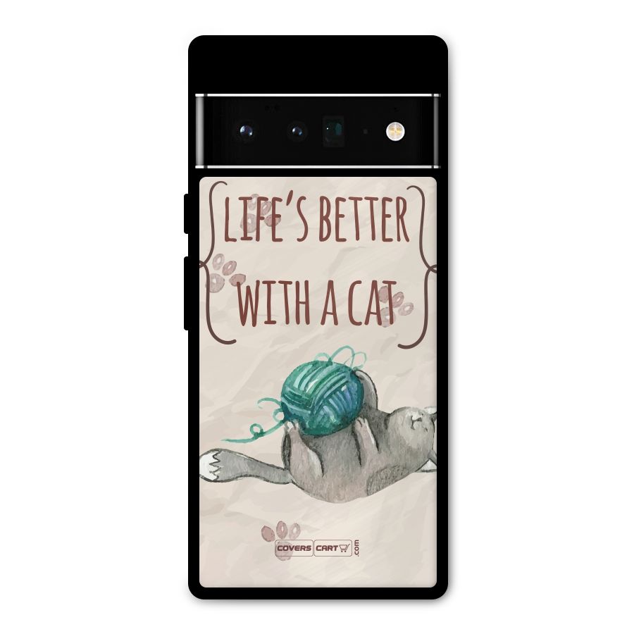 Cute Cat Metal Back Case for Google Pixel 6 Pro