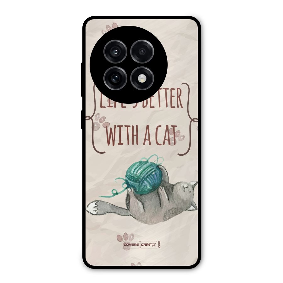 Cute Cat Metal Back Case for OnePlus 13R