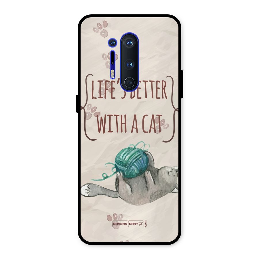 Cute Cat Metal Back Case for OnePlus 8 Pro