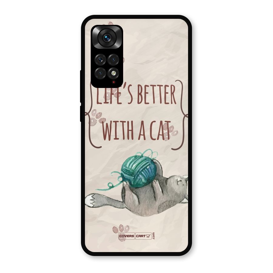 Cute Cat Metal Back Case for Redmi Note 11s