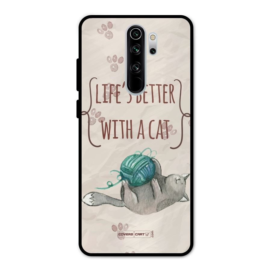 Cute Cat Metal Back Case for Redmi Note 8 Pro