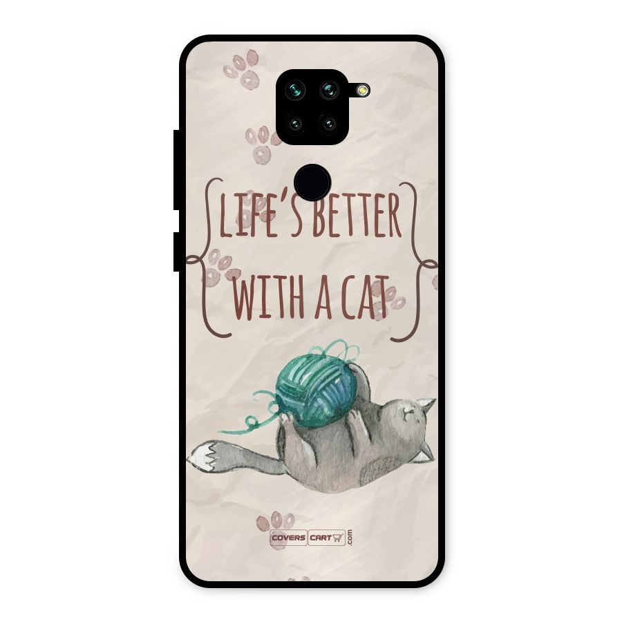 Cute Cat Metal Back Case for Redmi Note 9