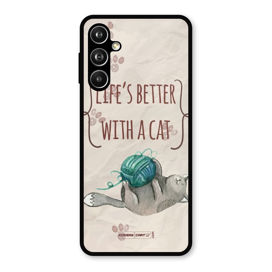 Cute Cat Metal Back Case for Samsung Galaxy M54