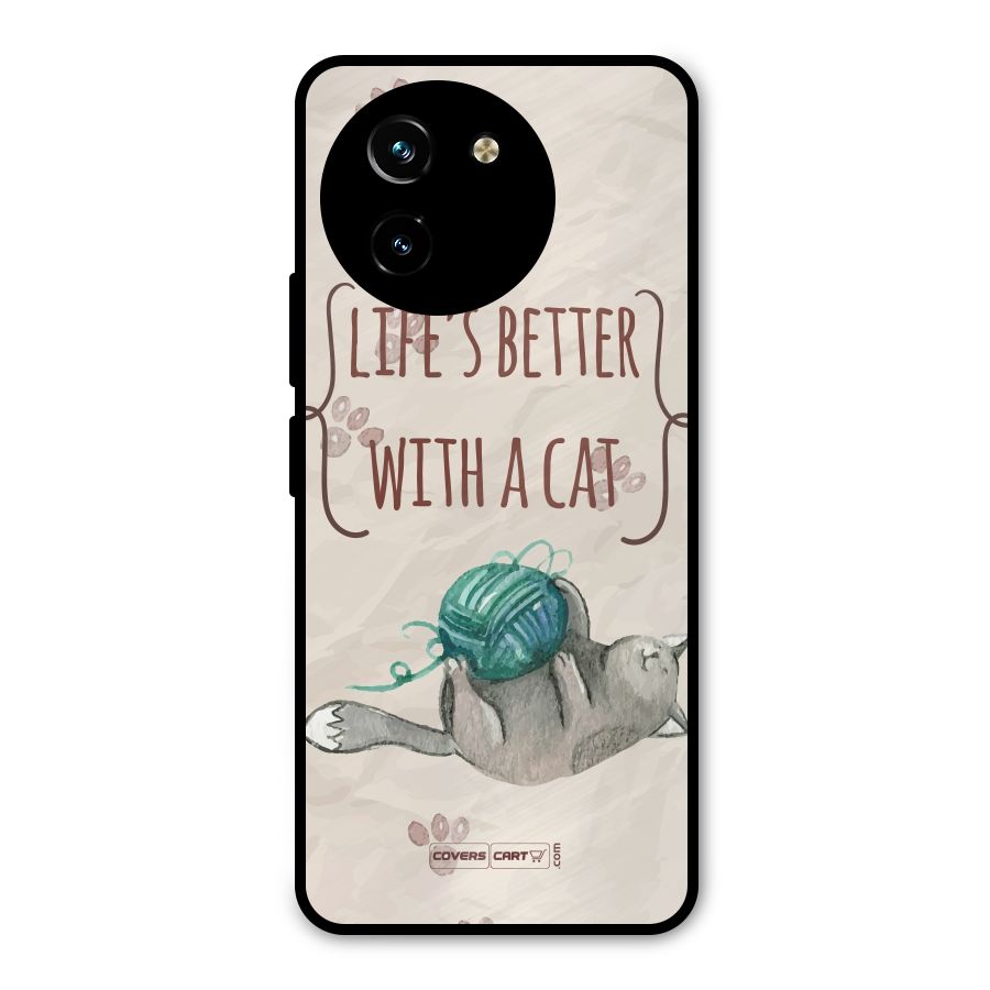 Cute Cat Metal Back Case for Vivo T3x