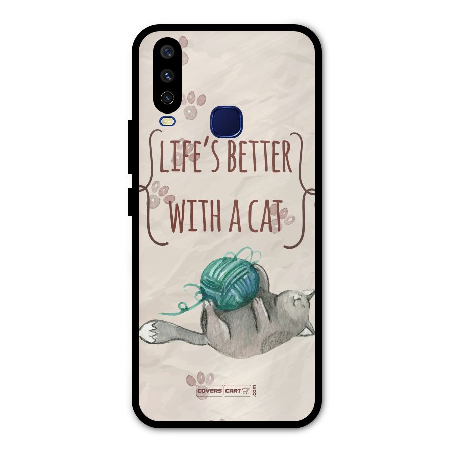 Cute Cat Metal Back Case for Vivo V17