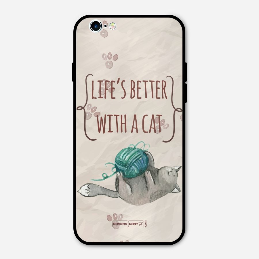 Cute Cat Metal Back Case for iPhone 6 6s
