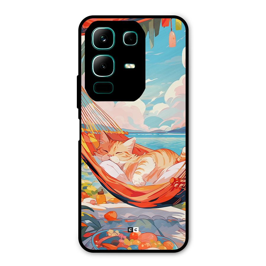 Cute Cat On Beach Metal Back Case for Infinix Note 50x