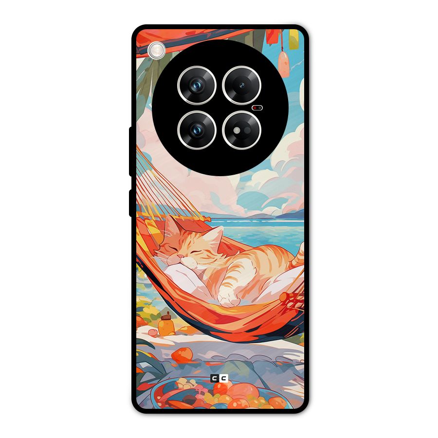 Cute Cat On Beach Metal Back Case for Infinix Zero 40 5G