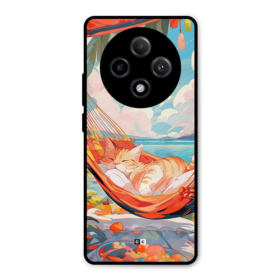 Cute Cat On Beach Metal Back Case for Oppo F27 Pro Plus