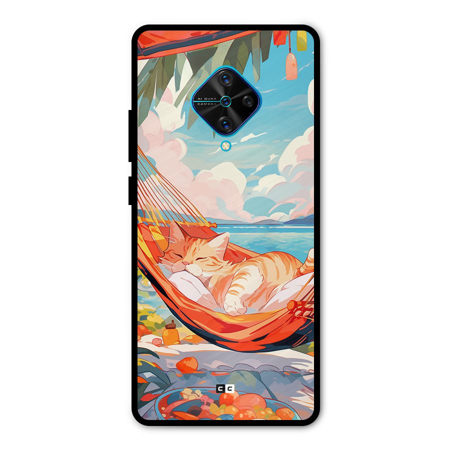 Cute Cat On Beach Metal Back Case for Vivo S1 Pro