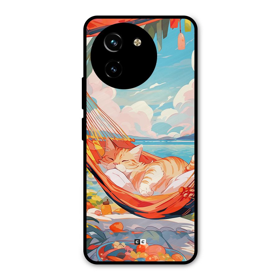 Cute Cat On Beach Metal Back Case for Vivo T3x