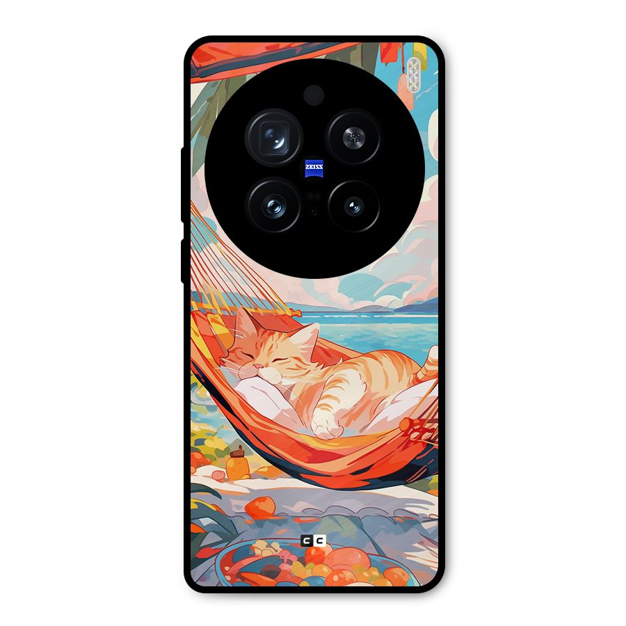 Cute Cat On Beach Metal Back Case for Vivo X200 Pro