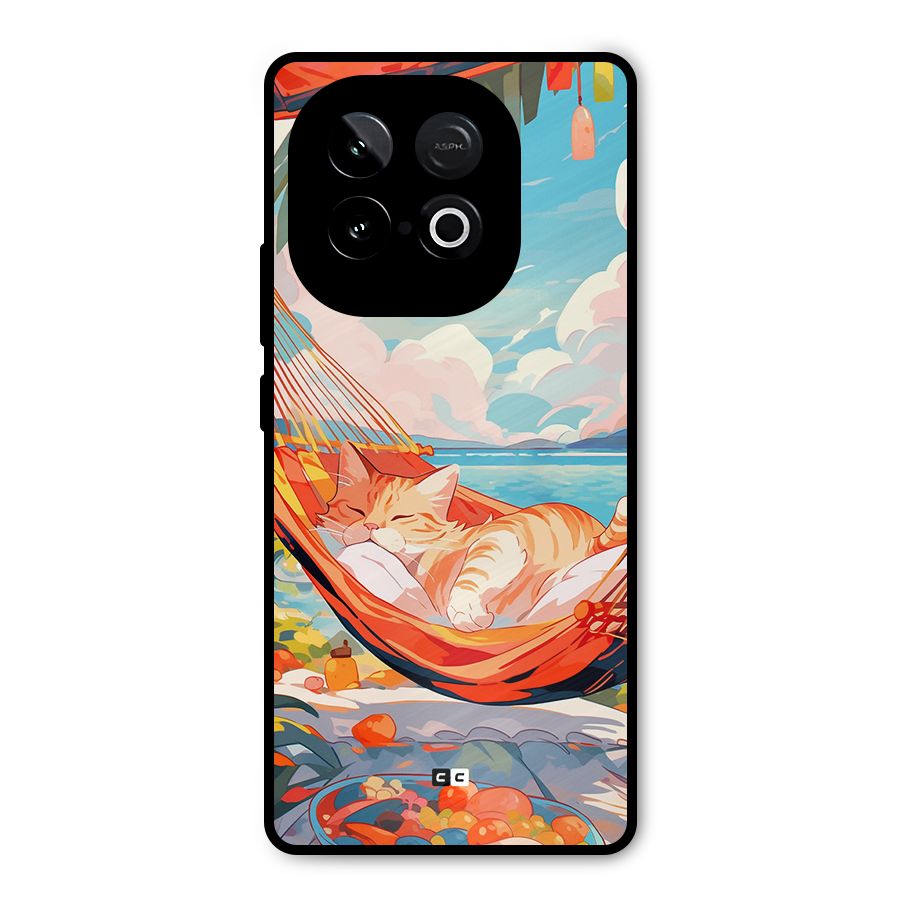 Cute Cat On Beach Metal Back Case for iQOO Neo 10