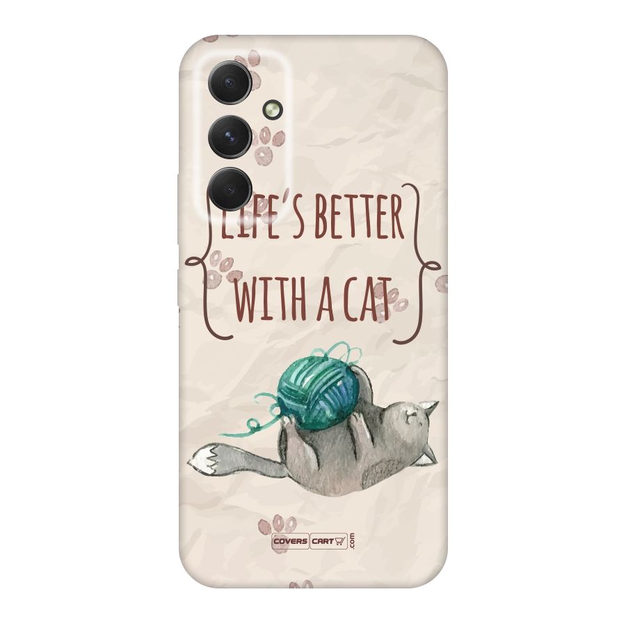Cute Cat Original Polycarbonate Back Case for Galaxy A54