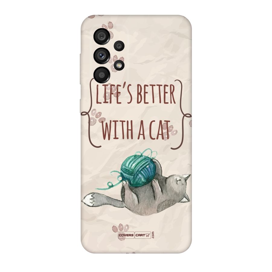 Cute Cat Original Polycarbonate Back Case for Galaxy A73 5G