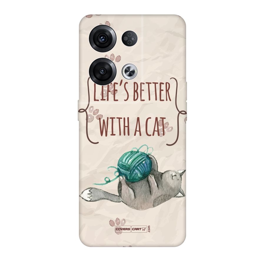 Cute Cat Original Polycarbonate Back Case for Oppo Reno8 Pro 5G