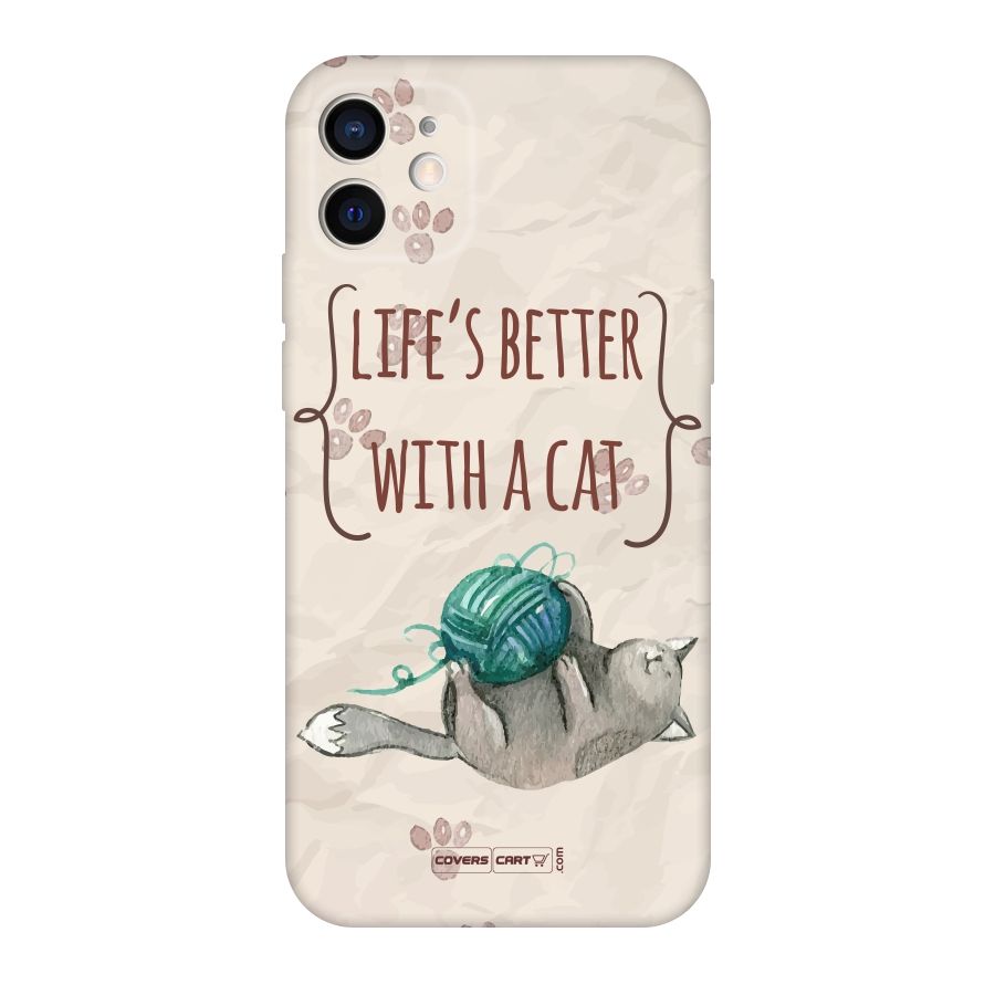 Cute Cat Original Polycarbonate Back Case for iPhone 12