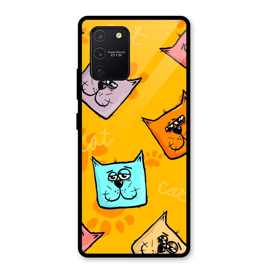 Cute Cat Pattern Glass Back Case for Galaxy S10 Lite