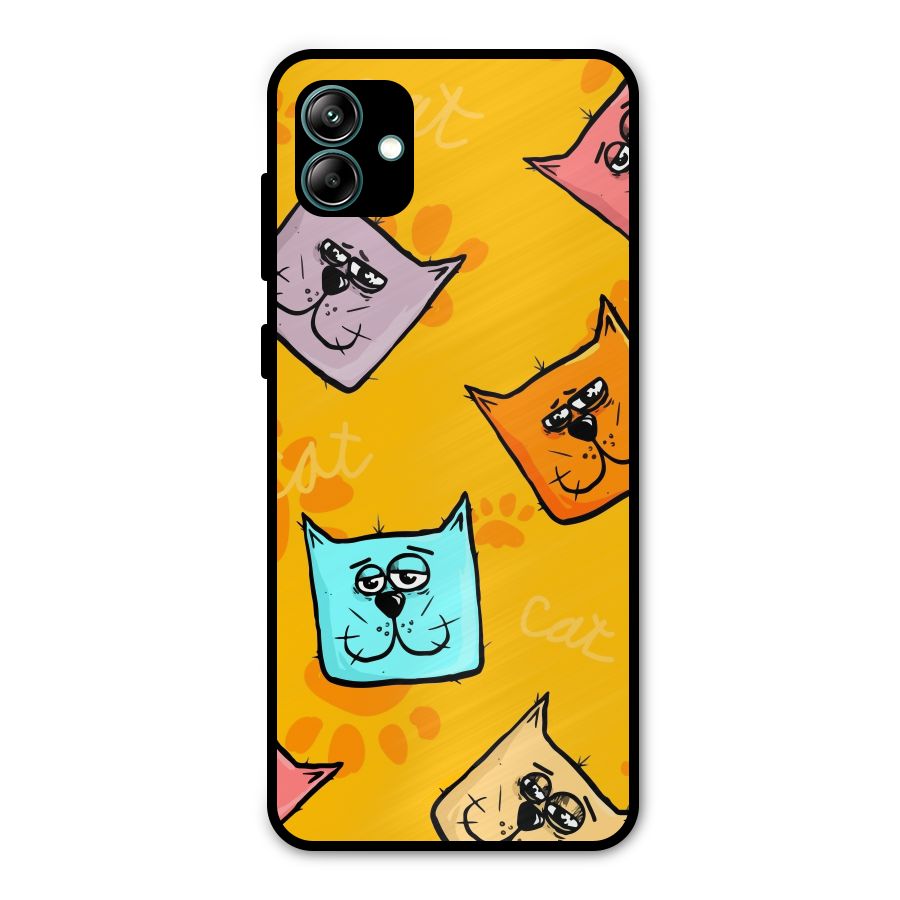 Cute Cat Pattern Metal Back Case for Galaxy A04