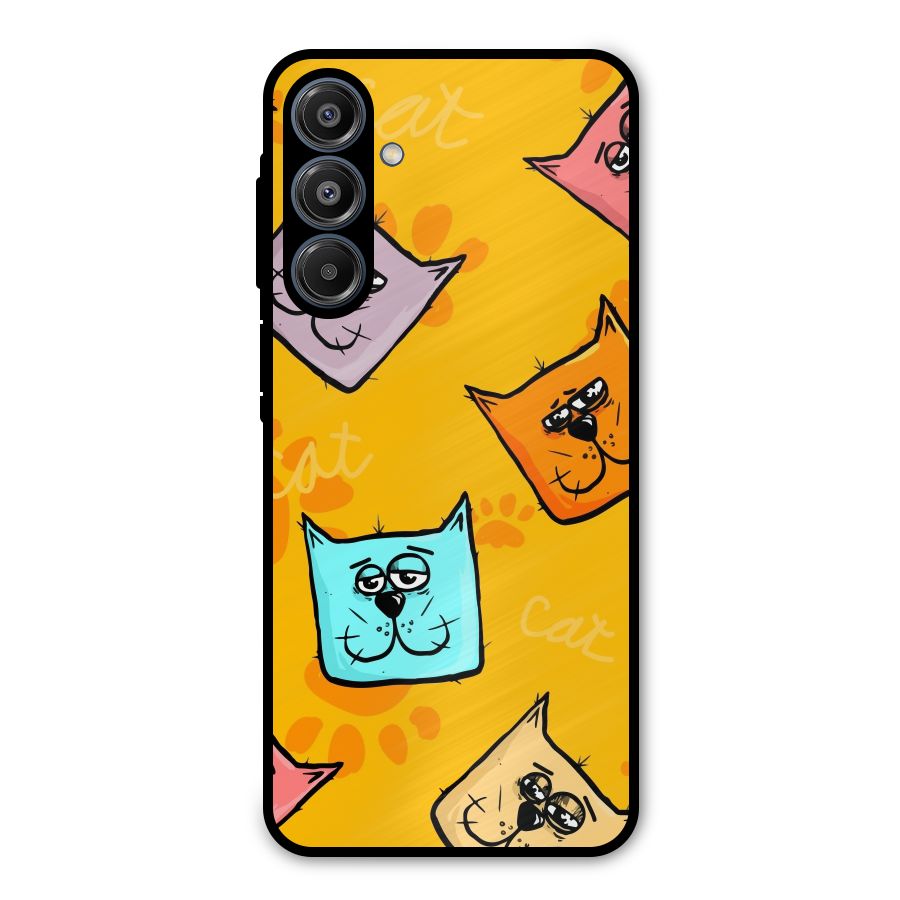 Cute Cat Pattern Metal Back Case for Galaxy A16 5G