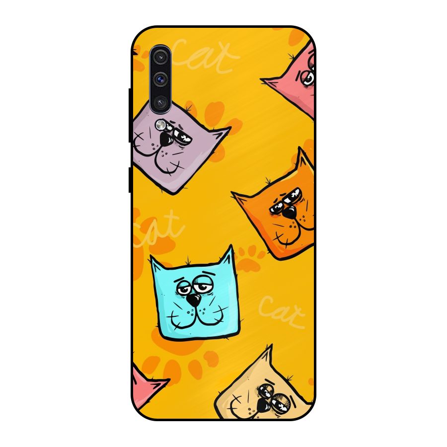 Cute Cat Pattern Metal Back Case for Galaxy A30s