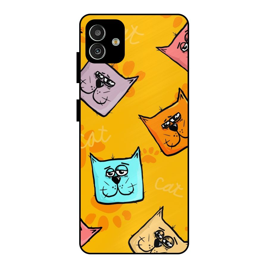 Cute Cat Pattern Metal Back Case for Galaxy M13 5G
