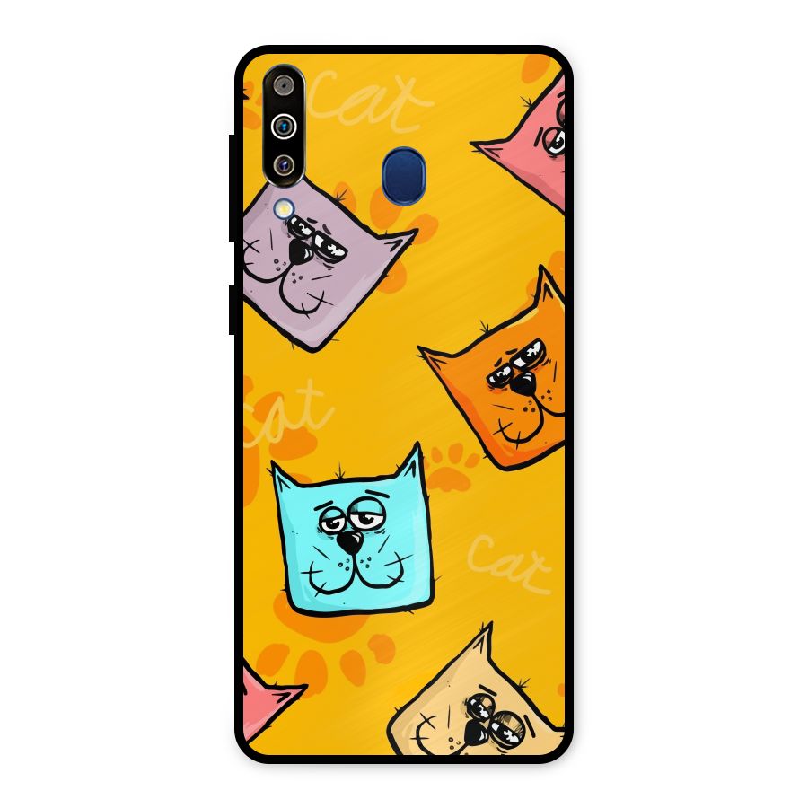 Cute Cat Pattern Metal Back Case for Galaxy M30