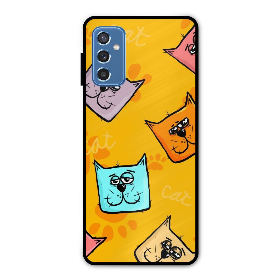 Cute Cat Pattern Metal Back Case for Galaxy M52 5G