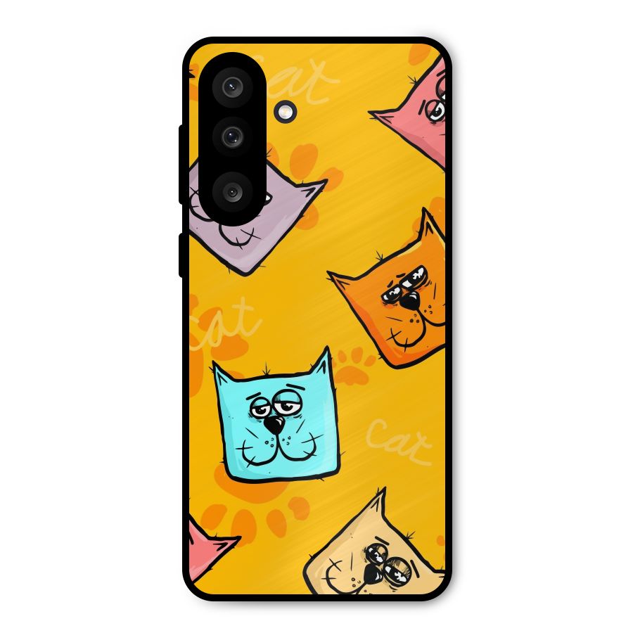 Cute Cat Pattern Metal Back Case for Galaxy M56