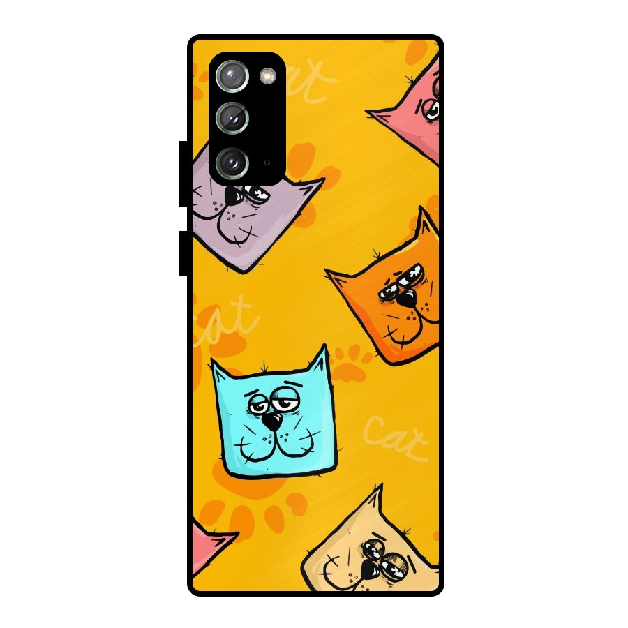Cute Cat Pattern Metal Back Case for Galaxy Note 20