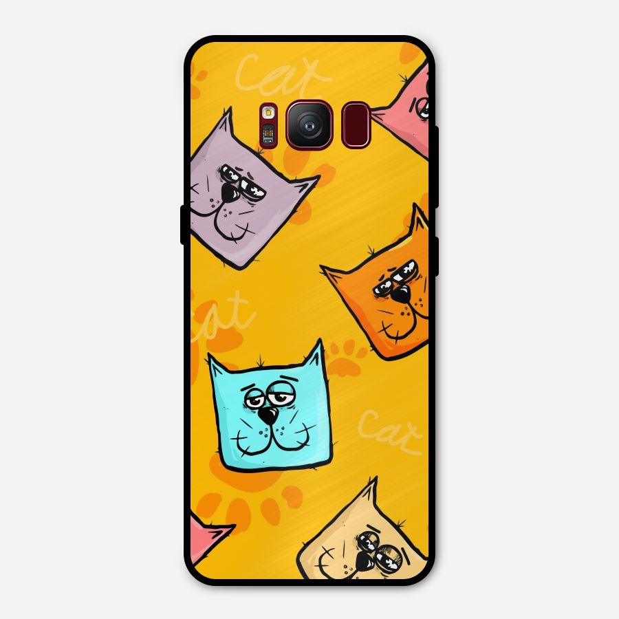 Cute Cat Pattern Metal Back Case for Galaxy S8