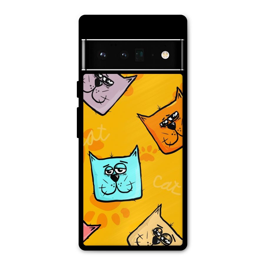 Cute Cat Pattern Metal Back Case for Google Pixel 6 Pro