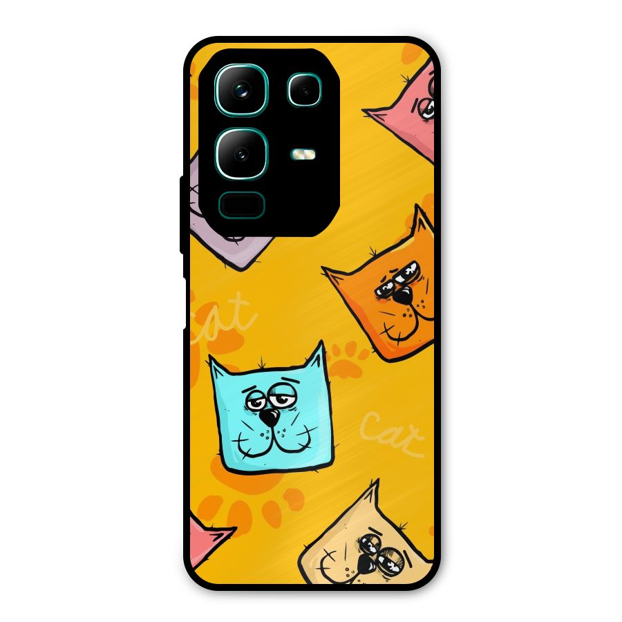 Cute Cat Pattern Metal Back Case for Infinix Note 50x