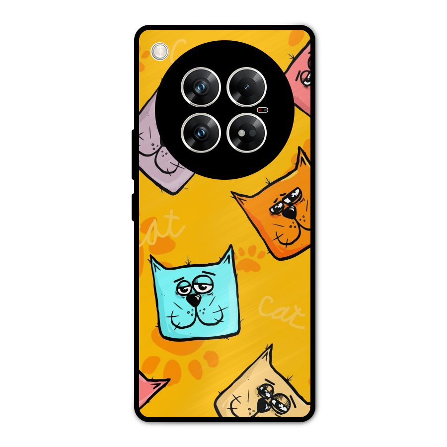 Cute Cat Pattern Metal Back Case for Infinix Zero 40 5G