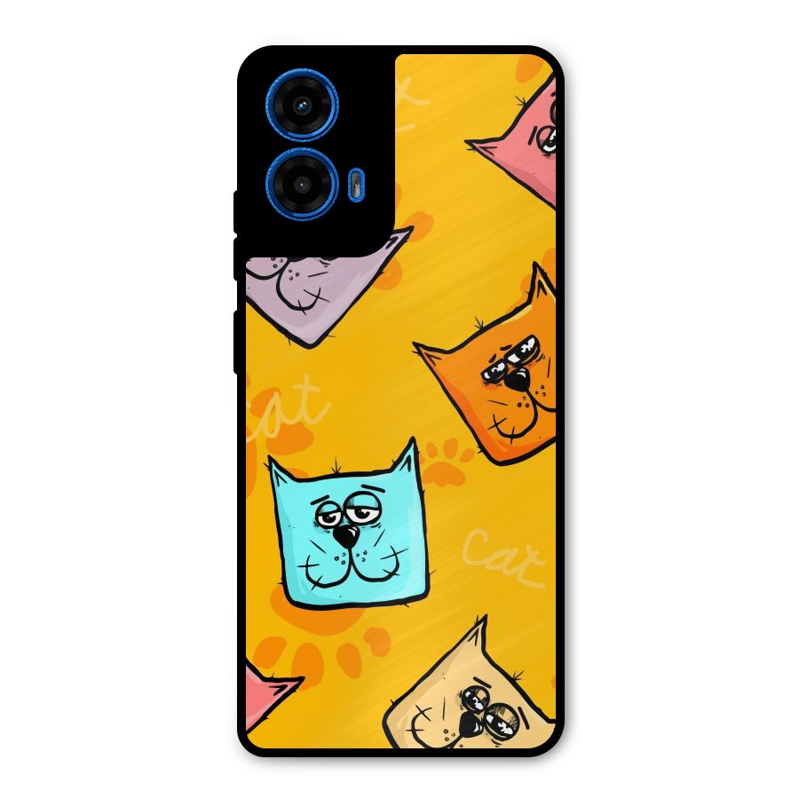 Cute Cat Pattern Metal Back Case for Moto G45