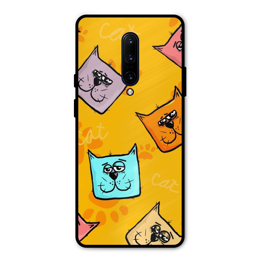 Cute Cat Pattern Metal Back Case for OnePlus 7 Pro