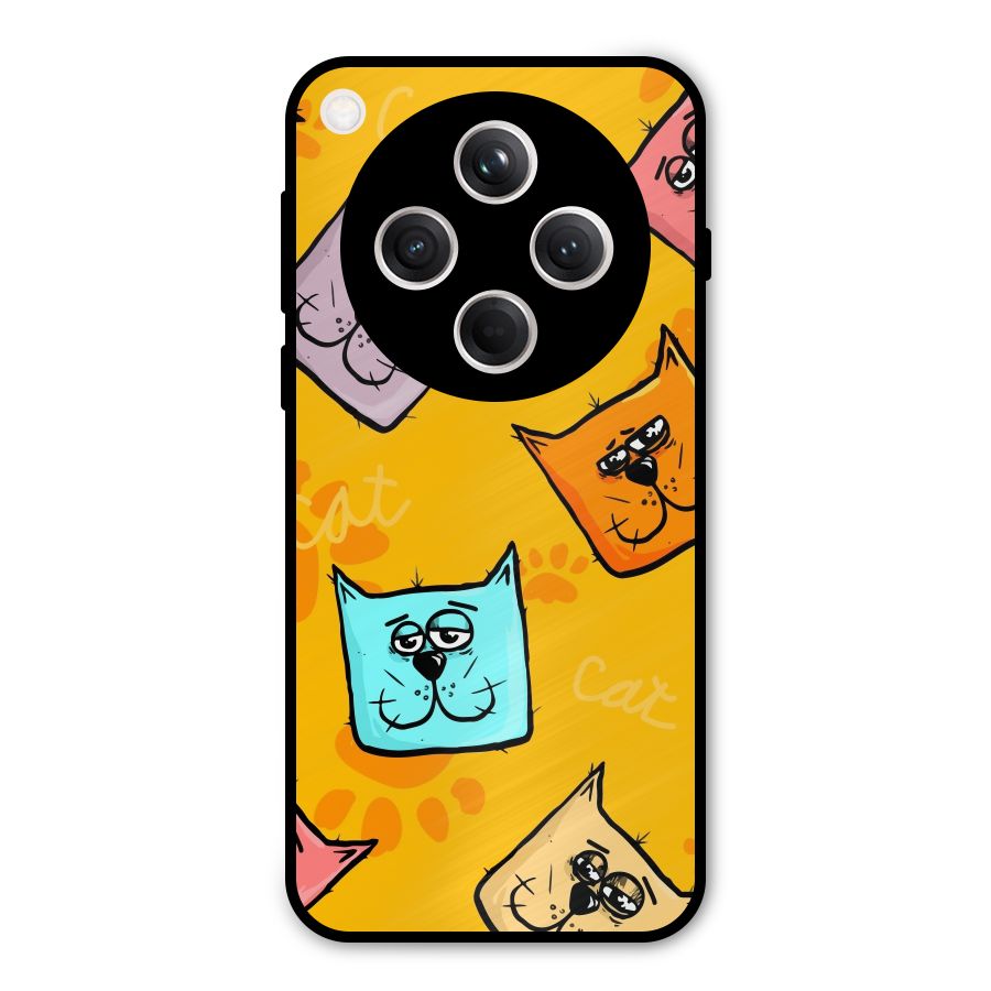 Cute Cat Pattern Metal Back Case for Oppo Find X8