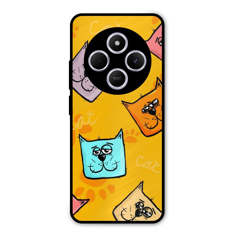 Cute Cat Pattern Metal Back Case for Poco M7