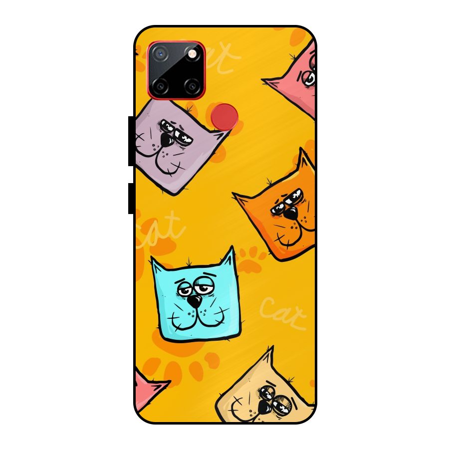 Cute Cat Pattern Metal Back Case for Realme C12