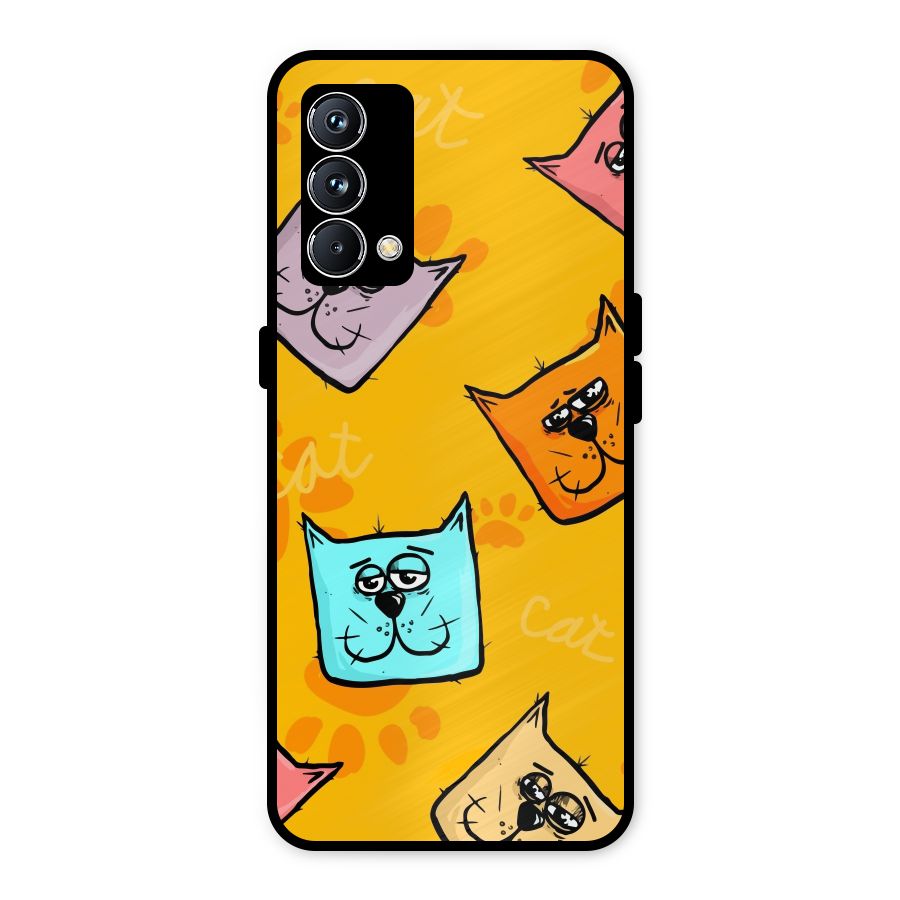 Cute Cat Pattern Metal Back Case for Realme GT Master Edition
