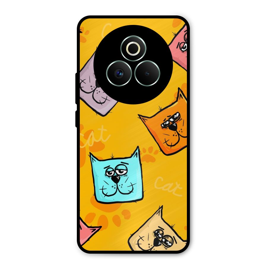 Cute Cat Pattern Metal Back Case for Realme P3 Pro