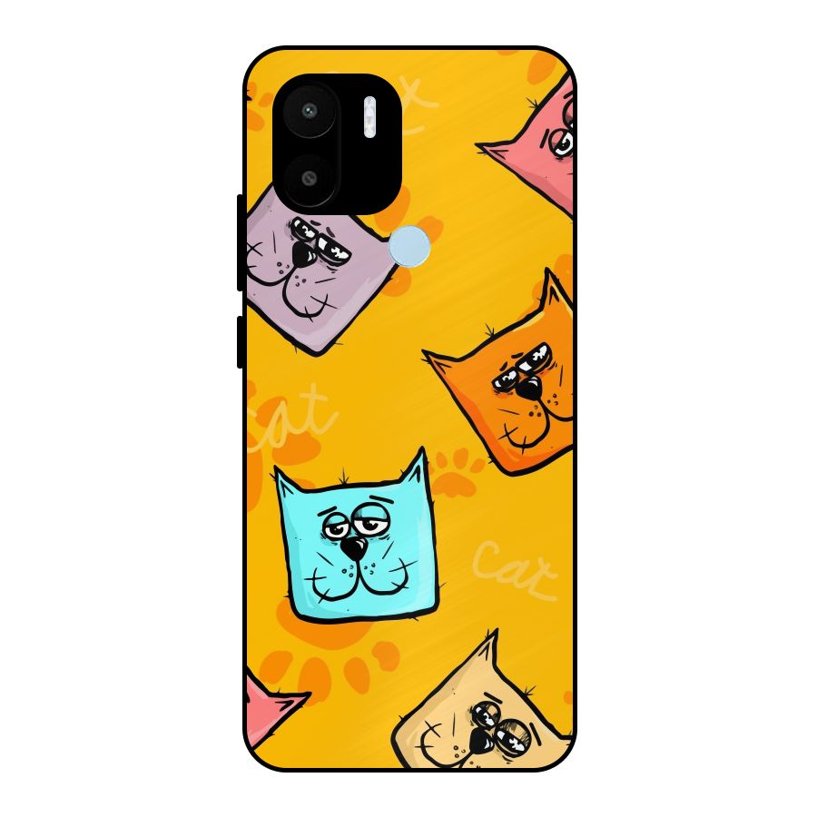 Cute Cat Pattern Metal Back Case for Redmi A1+