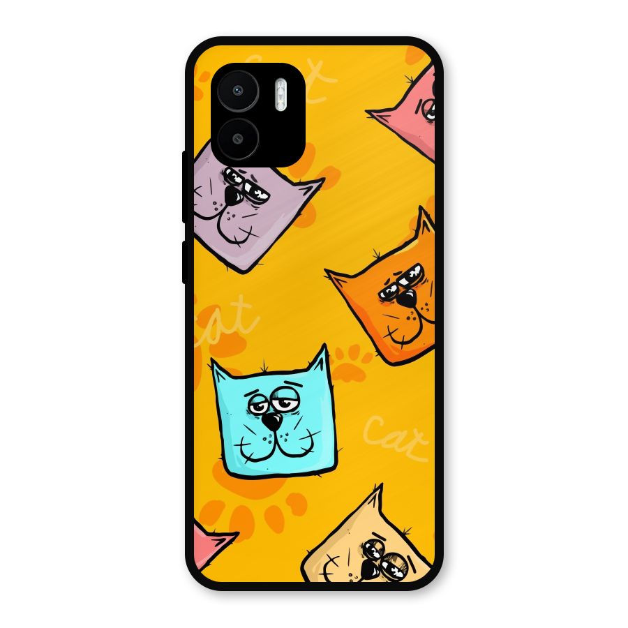 Cute Cat Pattern Metal Back Case for Redmi A2