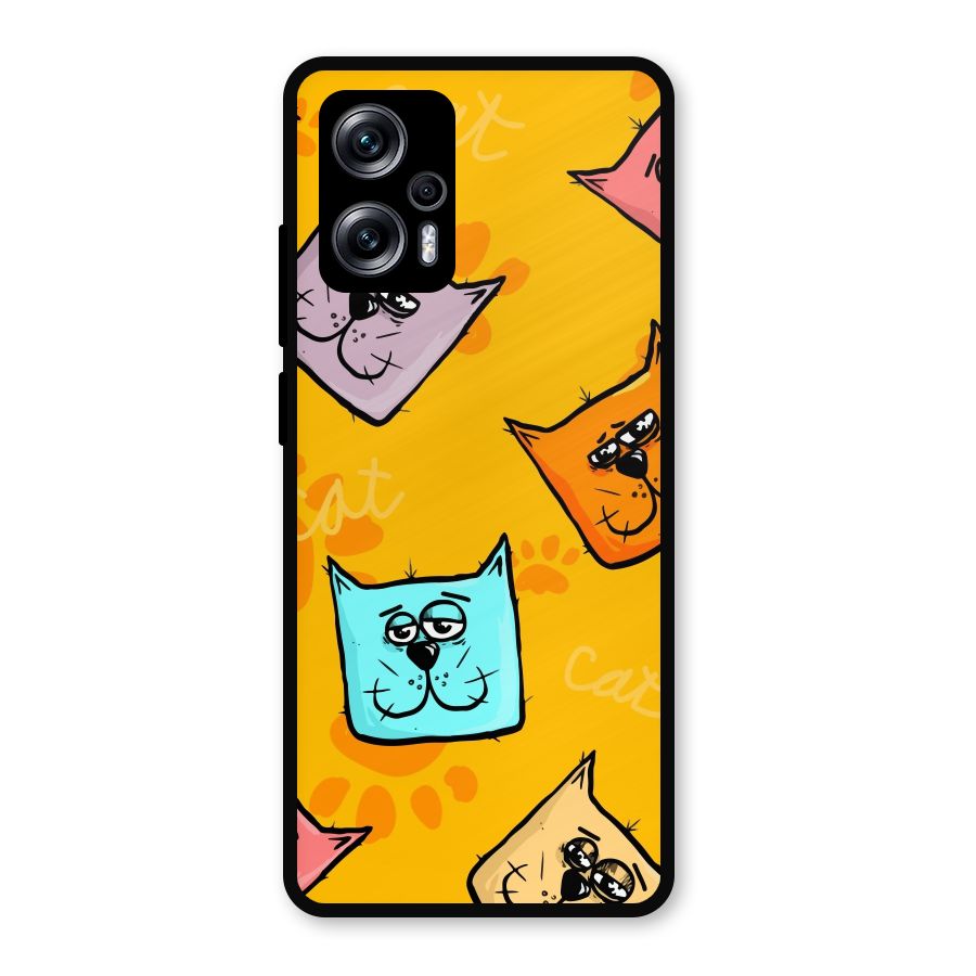Cute Cat Pattern Metal Back Case for Redmi K50i