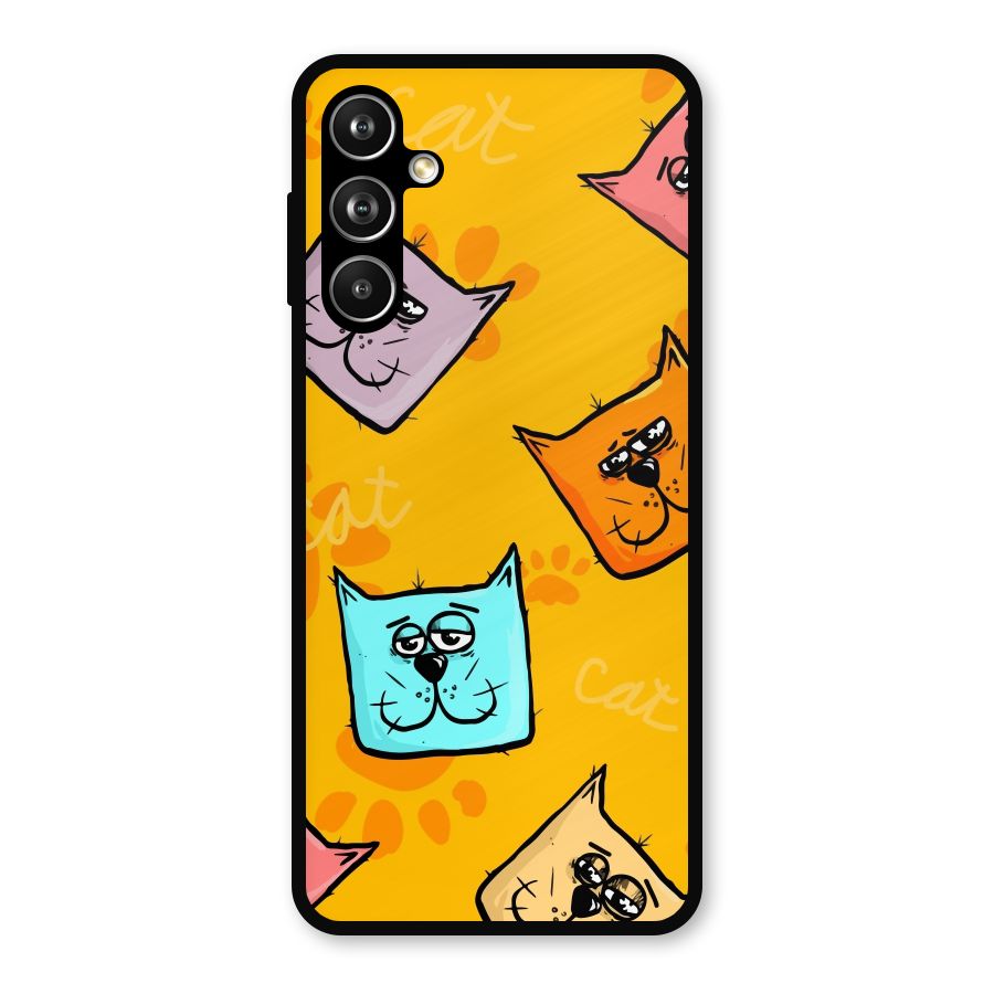 Cute Cat Pattern Metal Back Case for Samsung Galaxy M54
