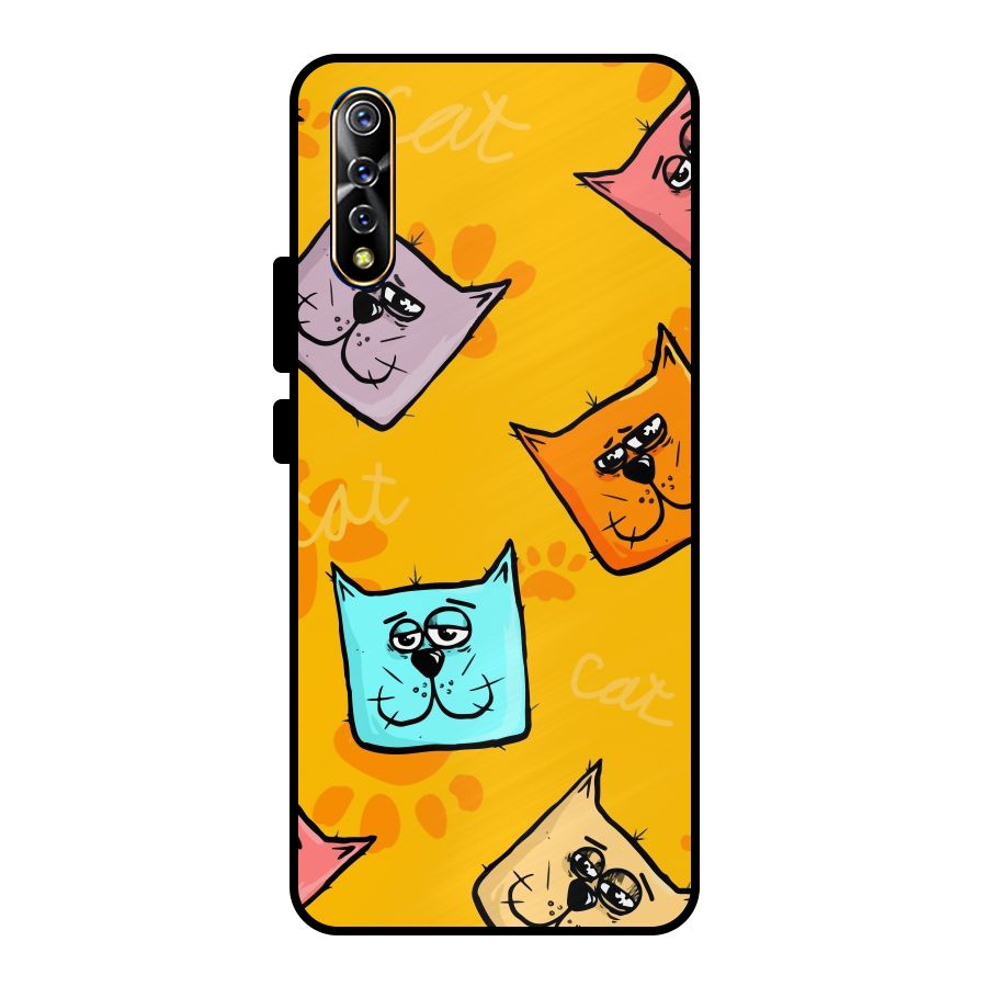 Cute Cat Pattern Metal Back Case for Vivo S1