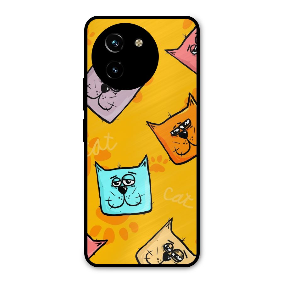 Cute Cat Pattern Metal Back Case for Vivo T3x