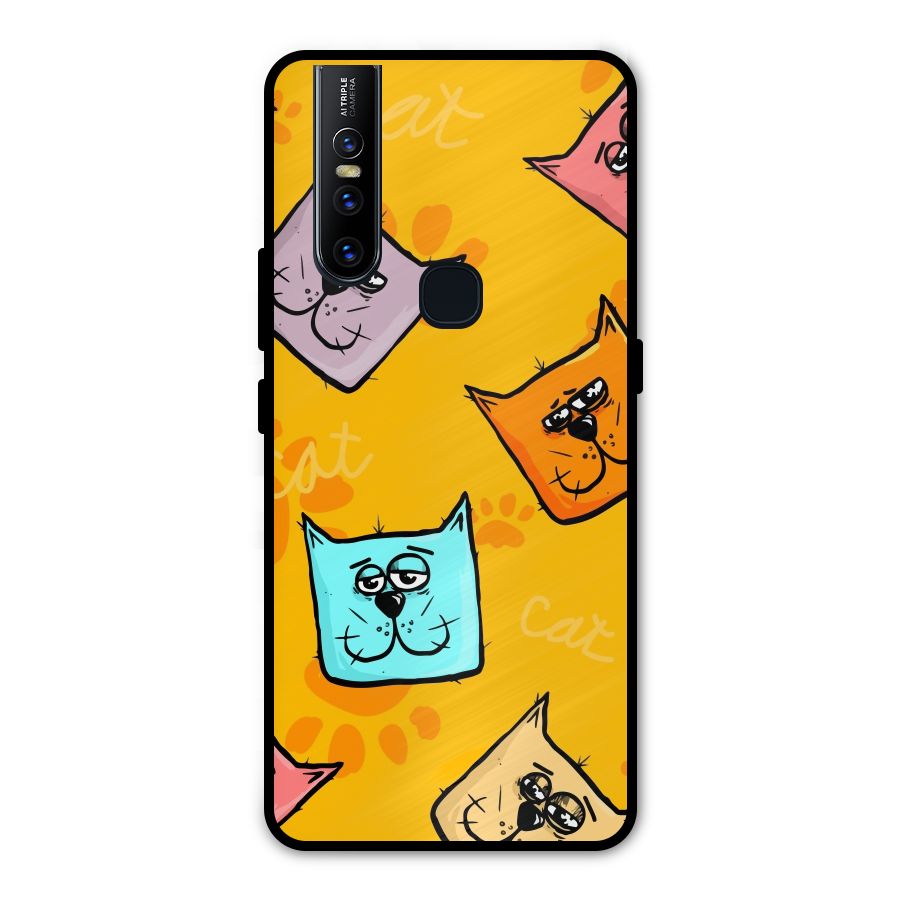 Cute Cat Pattern Metal Back Case for Vivo V15