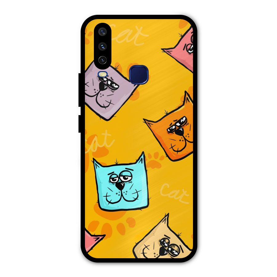 Cute Cat Pattern Metal Back Case for Vivo V17